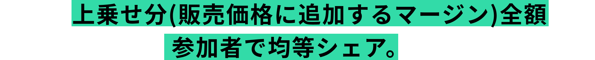 作品の上乗せ分(販売価格に追加するマージン)全額を、参加者で均等シェア。